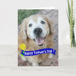 Het glimlachen van Golden Retriever Fathers Day Kaart