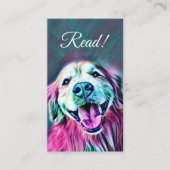 Het glimlachen van Golden Retriever in het Bladwij Visitekaartje (Voorkant)