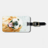 Het glimlachen van Golden Retriever in Waterverf Bagagelabel (Voorkant horizontaal)