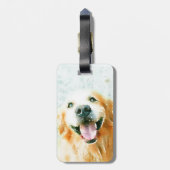 Het glimlachen van Golden Retriever in Waterverf Bagagelabel (Achterkant verticaal)