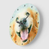 Het glimlachen van Golden Retriever in Waterverf Grote Klok (Hoek)