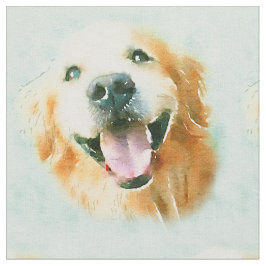 Het glimlachen van Golden Retriever in Waterverf Stof