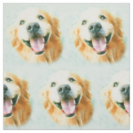 Het glimlachen van Golden Retriever in Waterverf Stof