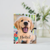 Het glimlachen van Golden Retriever Puppy Hallo Briefkaart (Staand voorkant)