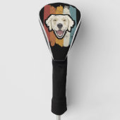 Het glimlachen van Golden Retriever Retro Golfheadcover (Voorkant)