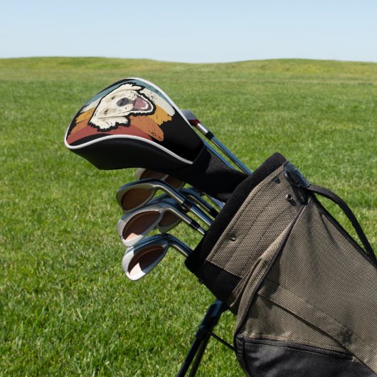 Het glimlachen van Golden Retriever Retro Golfheadcover (Insitu)