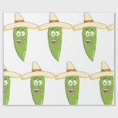 Het glimlachen van Green Chili Pepper Cadeaupapier (Vlak)