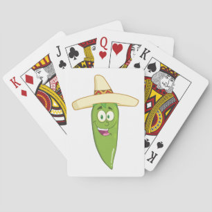 Het glimlachen van Green Chili Pepper Pokerkaarten