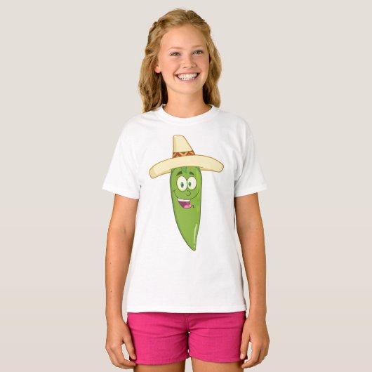 Het glimlachen van Green Chili Pepper T-shirt (Voorkant volledig)