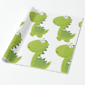 Het glimlachen van Green Dino Cadeaupapier (Uitgerold)