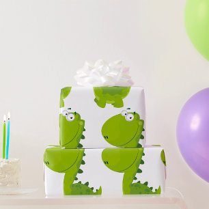 Het glimlachen van Green Dino Cadeaupapier