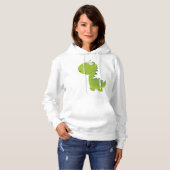 Het glimlachen van Green Dino Hoodie (Voorkant volledig)