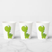 Het glimlachen van Green Dino Papieren Bekers