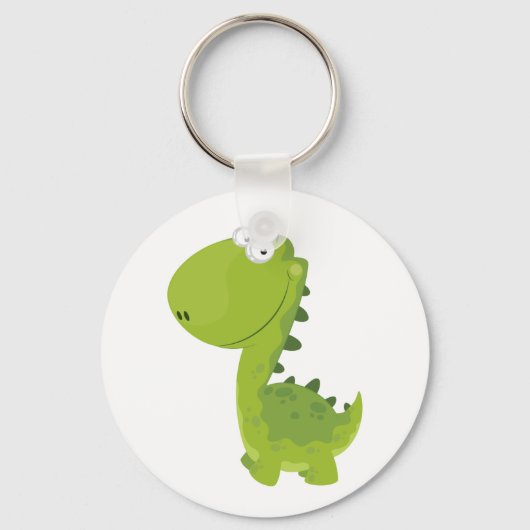 Het glimlachen van Green Dino Sleutelhanger (Voorkant)
