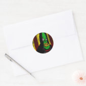 Het glimlachen van Green Zombie Round Sticker (Envelop)
