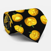 Het glimlachen van Halloween Jack-o-Lantern Stropdas (Opgerold)