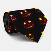 Het glimlachen van Halloween Jack-o-Lantern Stropdas (Opgerold)