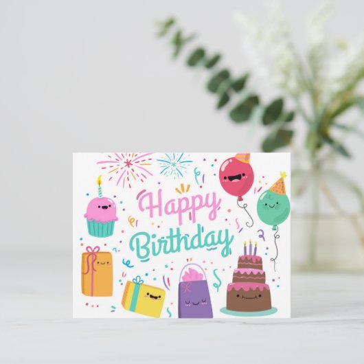 Het glimlachen van Happy Birthday Briefkaart (Staand voorkant)