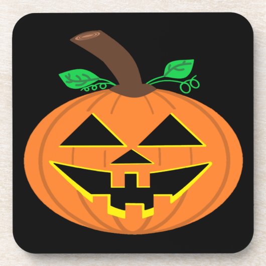 Het glimlachen van Happy Halloween Pumpkin-Onderze Bier Onderzetter (Voorkant)