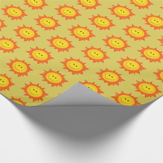 Het glimlachen van Happy Sun Pattern Cadeaupapier (Hoek)
