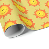 Het glimlachen van Happy Sun Pattern Cadeaupapier (Rol Hoek)