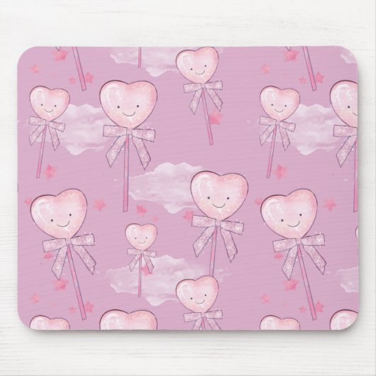 Het glimlachen van Heart Lollipop Muismat (Voorkant)