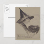 Het glimlachen van heks Cauldron Spell Potion Sepi Briefkaart (Voorkant / Achterkant)