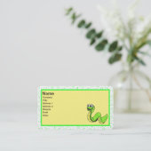 Het glimlachen van Heldere Cartoon Green Yellow Sn Visitekaartje (Staand voorkant)