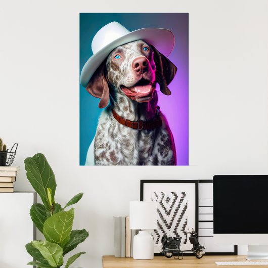 Het glimlachen van het Duitse Shorthaired Pointer  Poster (Thuiskantoor)