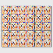 Het glimlachen van het portret van de Waterverf va Cadeaupapier (Vlak)