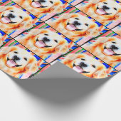 Het glimlachen van het portret van de Waterverf va Cadeaupapier (Hoek)