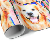 Het glimlachen van het portret van de Waterverf va Cadeaupapier (Rol Hoek)