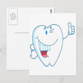 Het glimlachen van het schone Tooth-tekenfilmdeeg Briefkaart (Voorkant / Achterkant)