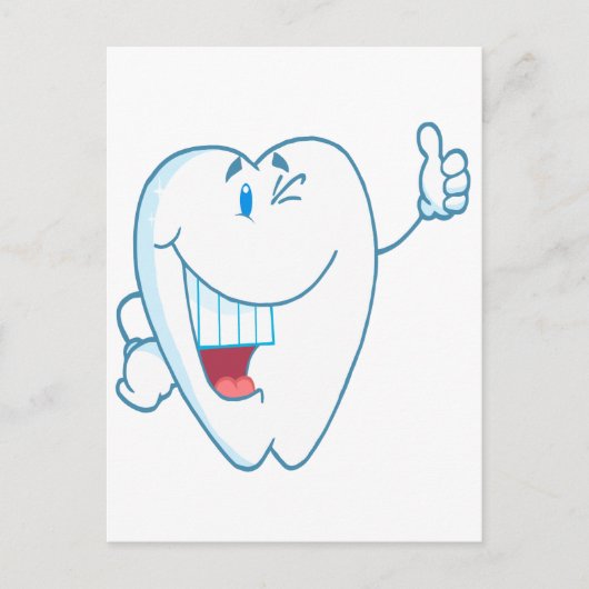 Het glimlachen van het schone Tooth-tekenfilmdeeg Briefkaart (Voorkant)