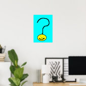 Het glimlachen van het vraagteken Emoji Digital Ar Poster (Thuiskantoor)