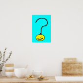 Het glimlachen van het vraagteken Emoji Digital Ar Poster (Keuken)