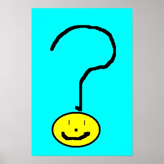 Het glimlachen van het vraagteken Emoji Digital Ar Poster (Voorkant)