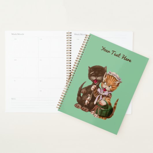 Het glimlachen van het witte Pet van Lady Cat geef Planner (Display)