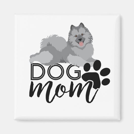 Het glimlachen van Keeshond Graphic zegt Dog mama Magneet (Voorkant)