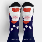 Het glimlachen van Kerstman en sterren op Blauwe s Sokken (Top)