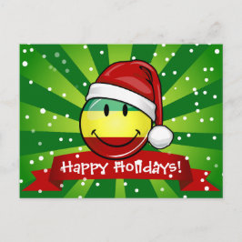 Het glimlachen van kerststijl Rastafarian Flag Feestdagenkaart