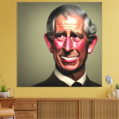 Het glimlachen van King Charles III Wall Art Canvas Afdruk (Insitu (Woonkamer))