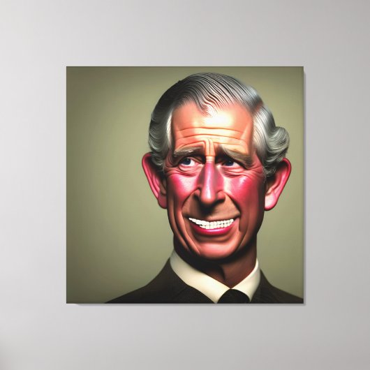 Het glimlachen van King Charles III Wall Art Canvas Afdruk (Voorkant)