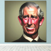 Het glimlachen van King Charles III Wall Art Canvas Afdruk (Insitu (Houten vloer))
