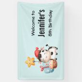 Het glimlachen van Koe Kute Schattige Birthday Wel Spandoek (Verticaal)