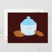 Het glimlachen van koekjespot met koekjes eromheen briefkaart (Voorkant / Achterkant)