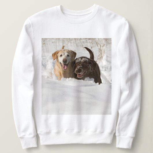 Het glimlachen van labrador Retrievers in sneeuw Trui (Design voorkant)