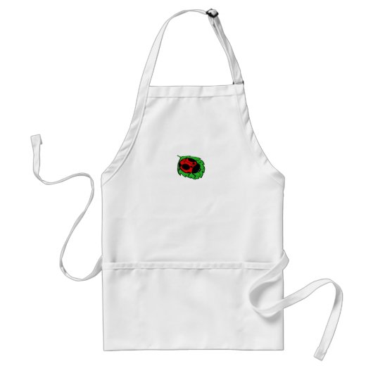 Het glimlachen van Ladybug op Green Leaf Mini - Standaard Schort (Voorkant)