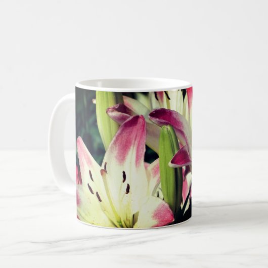 Het glimlachen van Lily Flowers Koffiemok (Voorkant links)