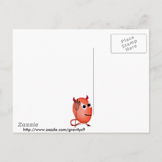 Het glimlachen van Little Devil'ed Egg Briefkaart (Achterkant)